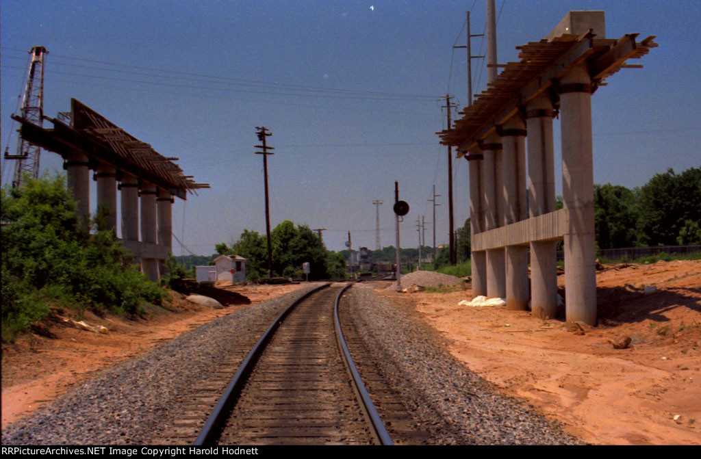 The view at Edgeton, with the Atlantic Avenue bridge under construction